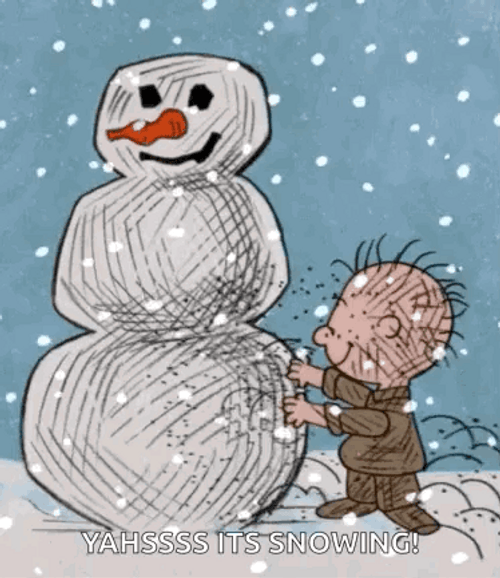 Peanuts Merry Christmas Pig Pen Building A Snowman GIF
