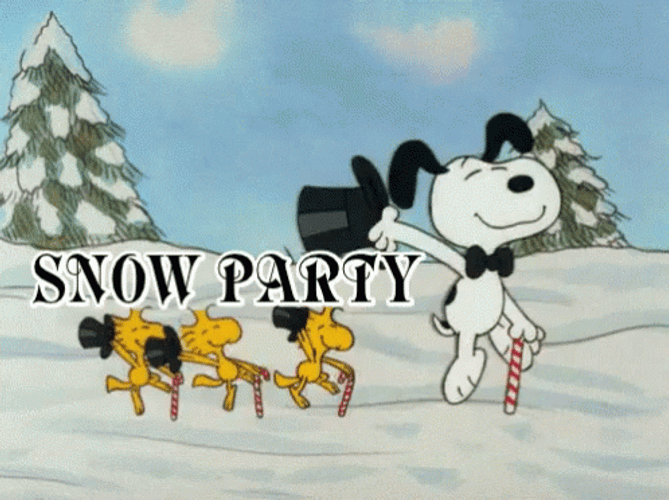 Peanuts Merry Christmas Snoopy And Woodstock Dancing GIF