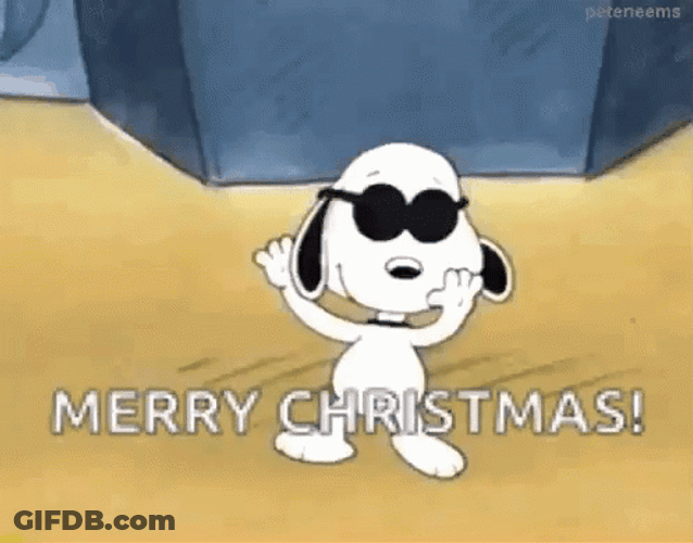 Peanuts Merry Christmas Snoopy Dancing GIF