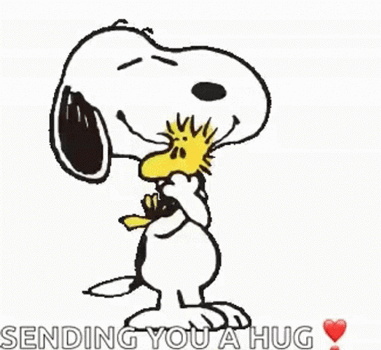 Peanuts Snoopy And Woodstock Sending You A Hug GIF