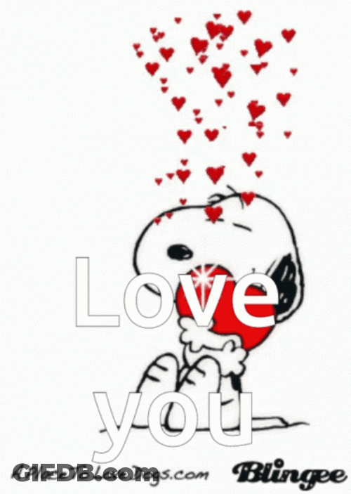 Peanuts Snoopy Valentines Day Love You Card GIF