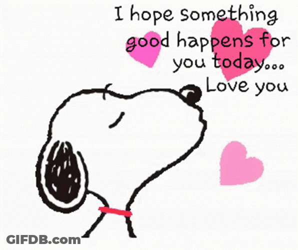 Peanuts Snoopy Valentines Day Sweet Message GIF