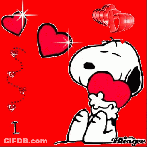 Peanuts Snoopy Valentines Heart Day Greeting GIF
