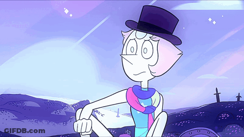 Pearl Cartoon Wearing Top Hat GIF