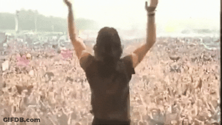 Pearl Jam Applauding Rallying Crowd GIF
