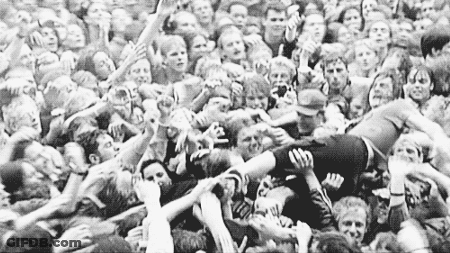 Pearl Jam Eddie Vedder Crowd Surfing GIF