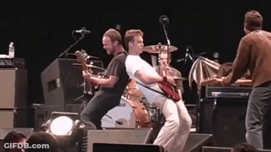Pearl Jam Eddie Vedder Mike McCready Hyped Performance GIF