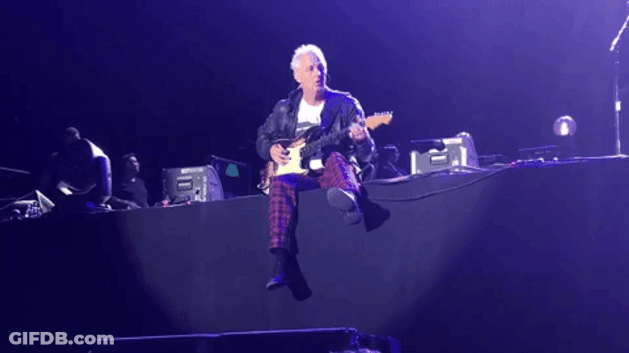 Pearl Jam Playing Guitar Crowd Interaction GIF