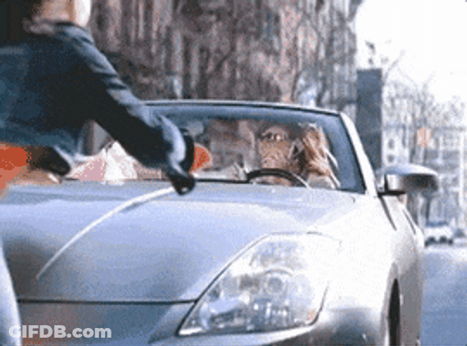 Pedestrian Involved In Car Crash GIF
