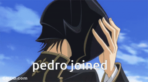 Pedro Joined Is Written On The Bottom Of A Picture GIF