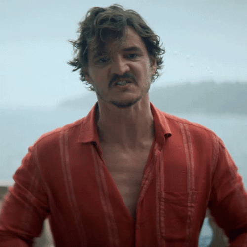 Pedro Pascal Angry Cocking Gun GIF