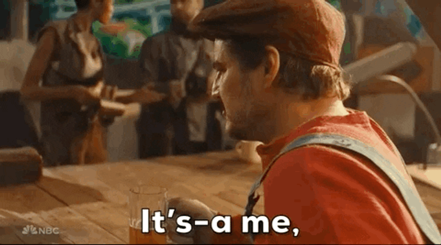 Pedro Pascal Eating Sandwich As Mario GIF