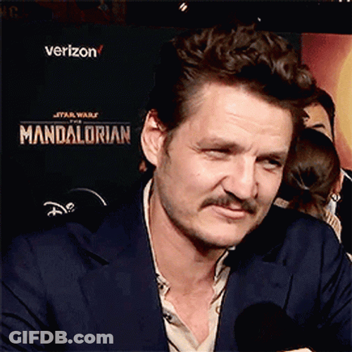 Pedro Pascal Mandalorian Raise Eyebrows Smirk GIF