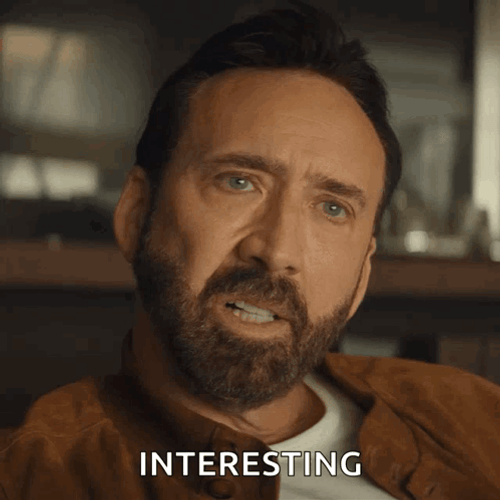 Pedro Pascal Nicolas Cage Interesting Look GIF