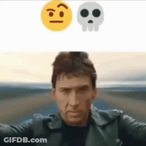 Pedro Pascal Nicolas Cage Skull Burning GIF