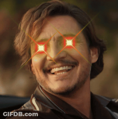 Pedro Pascal Nicolas Cage Sparkling Eyes GIF
