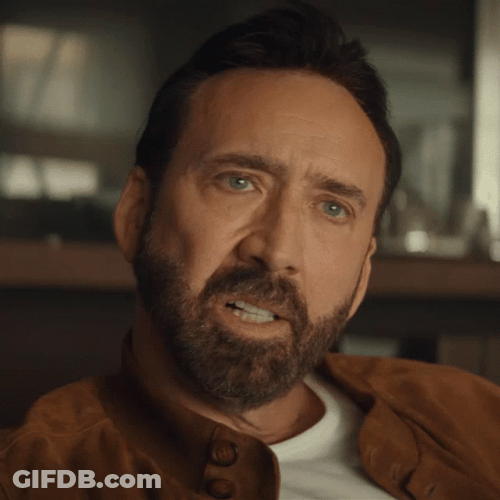 Pedro Pascal Nicolas Cage Suspicious Face React GIF
