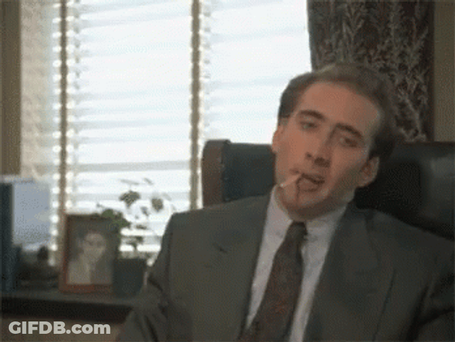 Pedro Pascal Nicolas Cage With Cigarette While Pointing GIF