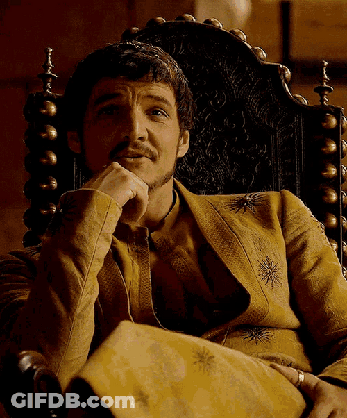 Pedro Pascal Oberyn Martell Smiling Thinking GIF