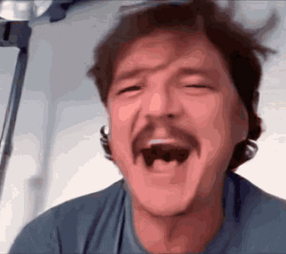 Pedro Pascal Rollercoaster Of Emotions Laughing Crying GIF