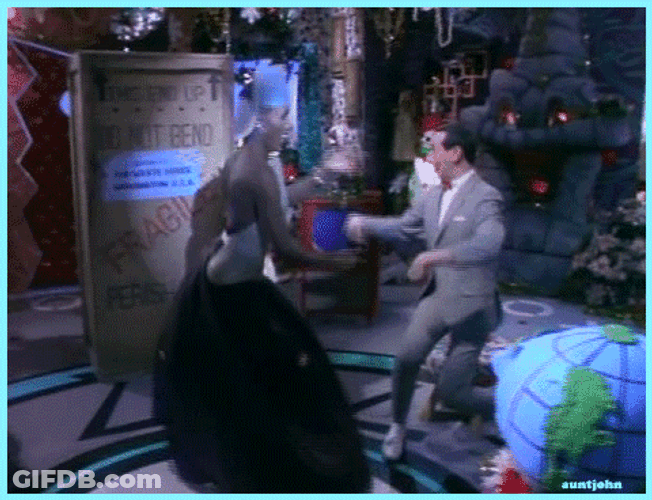 Pee Wee Herman And Grace Jones Dancing GIF