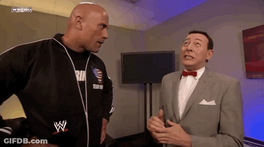Pee Wee Herman And The Rock Interaction GIF