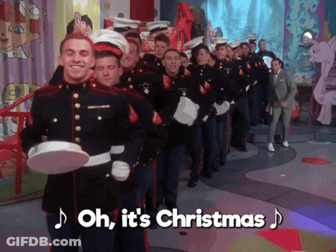 Pee Wee Herman Dancing With Marines GIF
