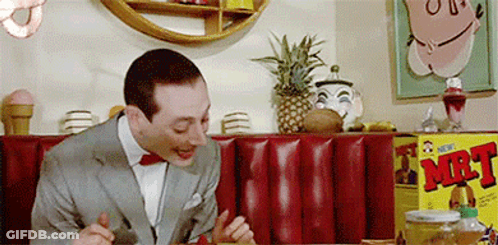 Pee Wee Herman Having Breakfast GIF