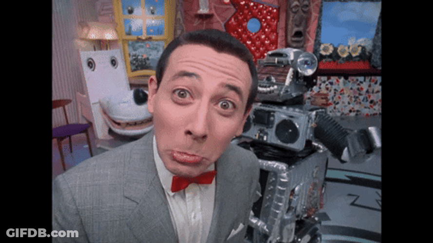 Pee Wee Herman With His Robot GIF
