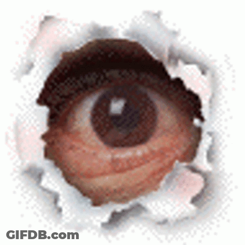 Peeping Tom Blinking Eyes Close Up GIF