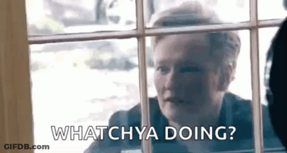 Peeping Tom Conan O'Brien Whatchya Doing GIF