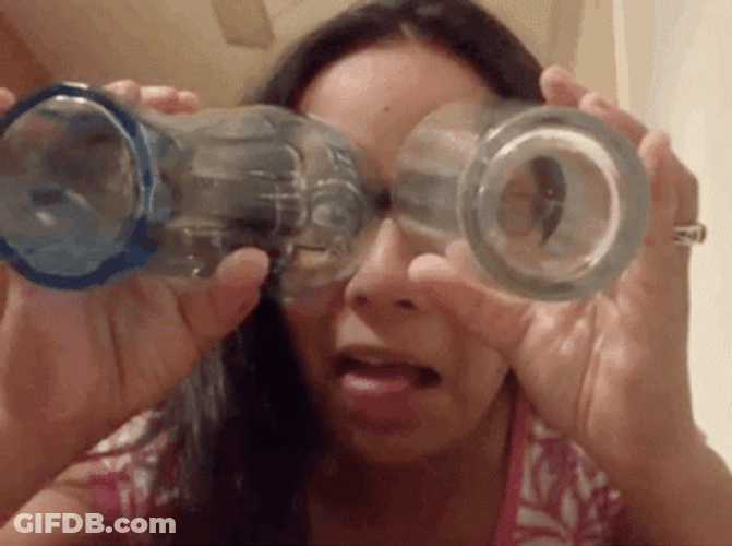 Peeping Tom Funny Lady Peeking Through Glasses GIF