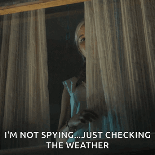 Peeping Tom Not Spying Sneaking Behind Curtain GIF