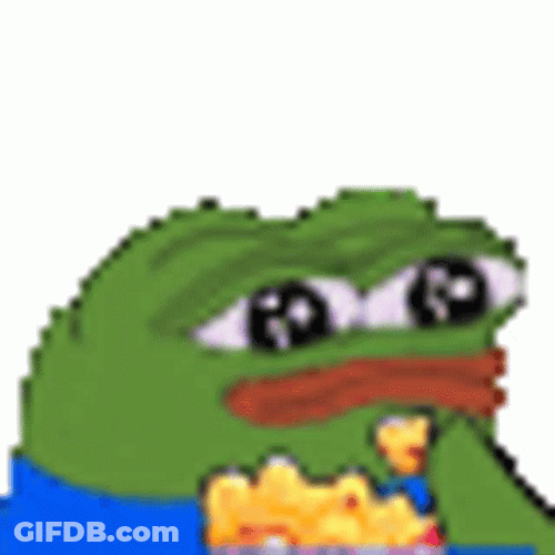 Peepo The Frog Munching Popcorn Meme GIF