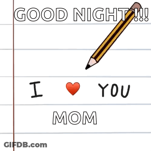 Pencil Drawing I Love You Mom GIF
