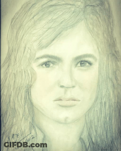 Pencil Drawing Of Woman Dated 10.1.2012 GIF