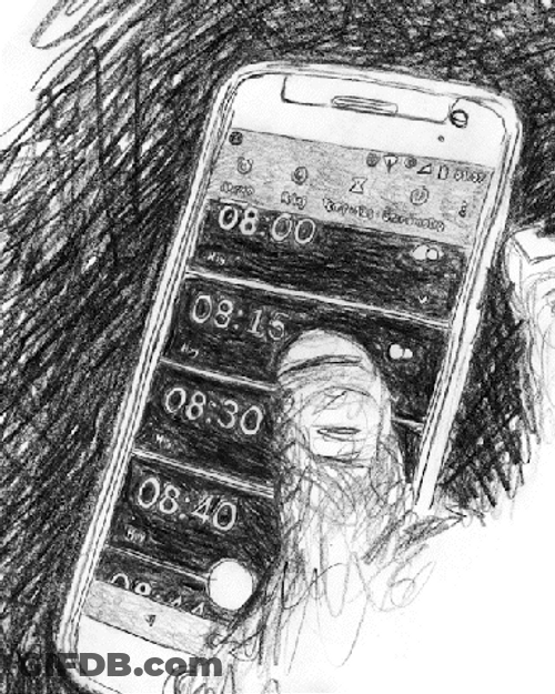 Pencil Drawn IPhone Alarm Clock GIF
