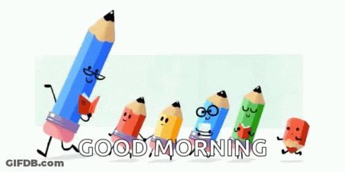 Pencils With Good Morning GIF