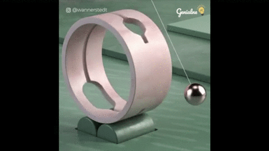 Pendulum Swinging Inside Rotating Cylinder GIF