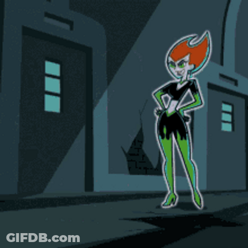 Penelope Spectra Electrocuting Danny Phantom GIF