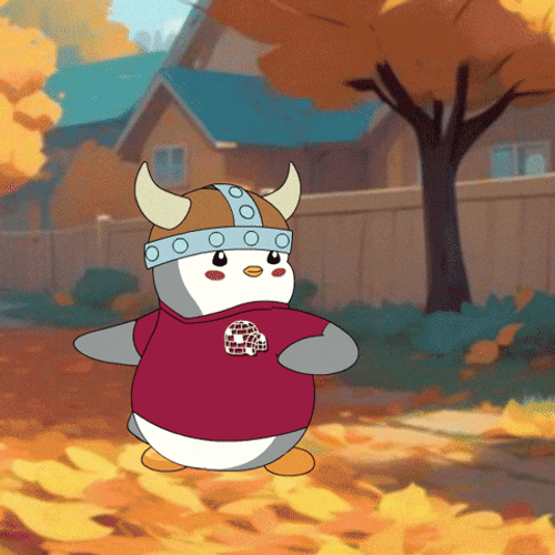 Penguin Armor Costume Throws Rake Fall Leaf GIF