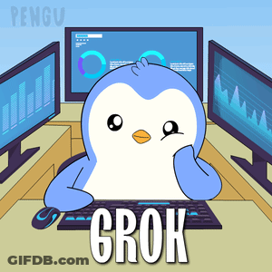 Penguin At Computer Saying Grok GIF