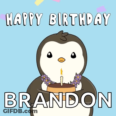 Penguin Blowing Out Birthday Candle GIF