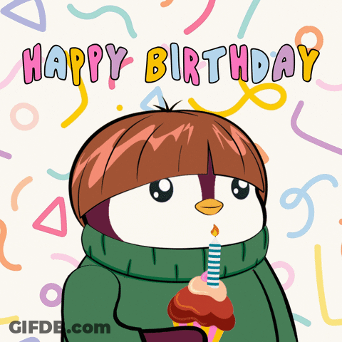 Penguin Blowing Out Birthday Candle Happy Birthday GIF
