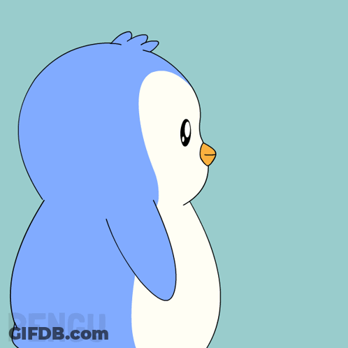 Penguin Blowing Up Shut Up Sign GIF