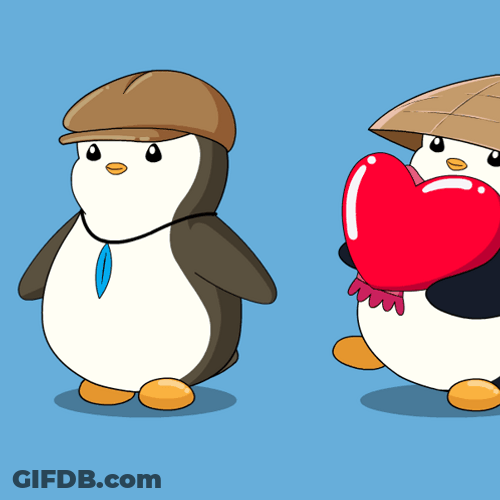 Penguin Breakin And Kicking Heart GIF