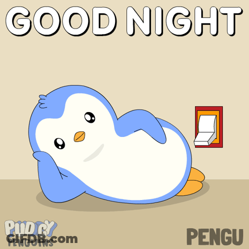 Penguin Cartoon Saying Good Night GIF