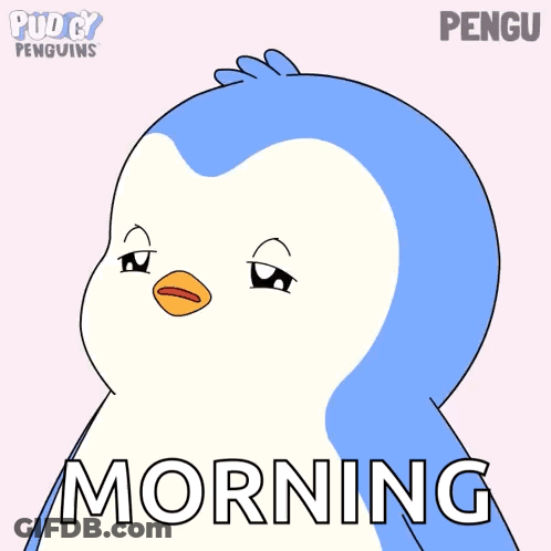 Penguin Cartoon Saying Morning GIF