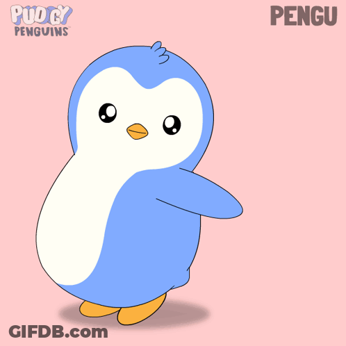 Penguin Cartoon With Pengu Name GIF