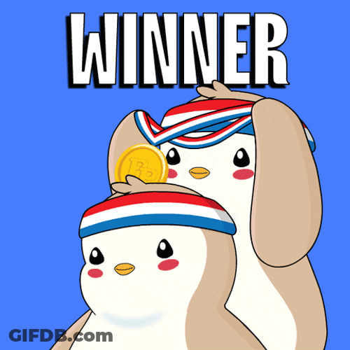 Penguin Champion Medal GIF